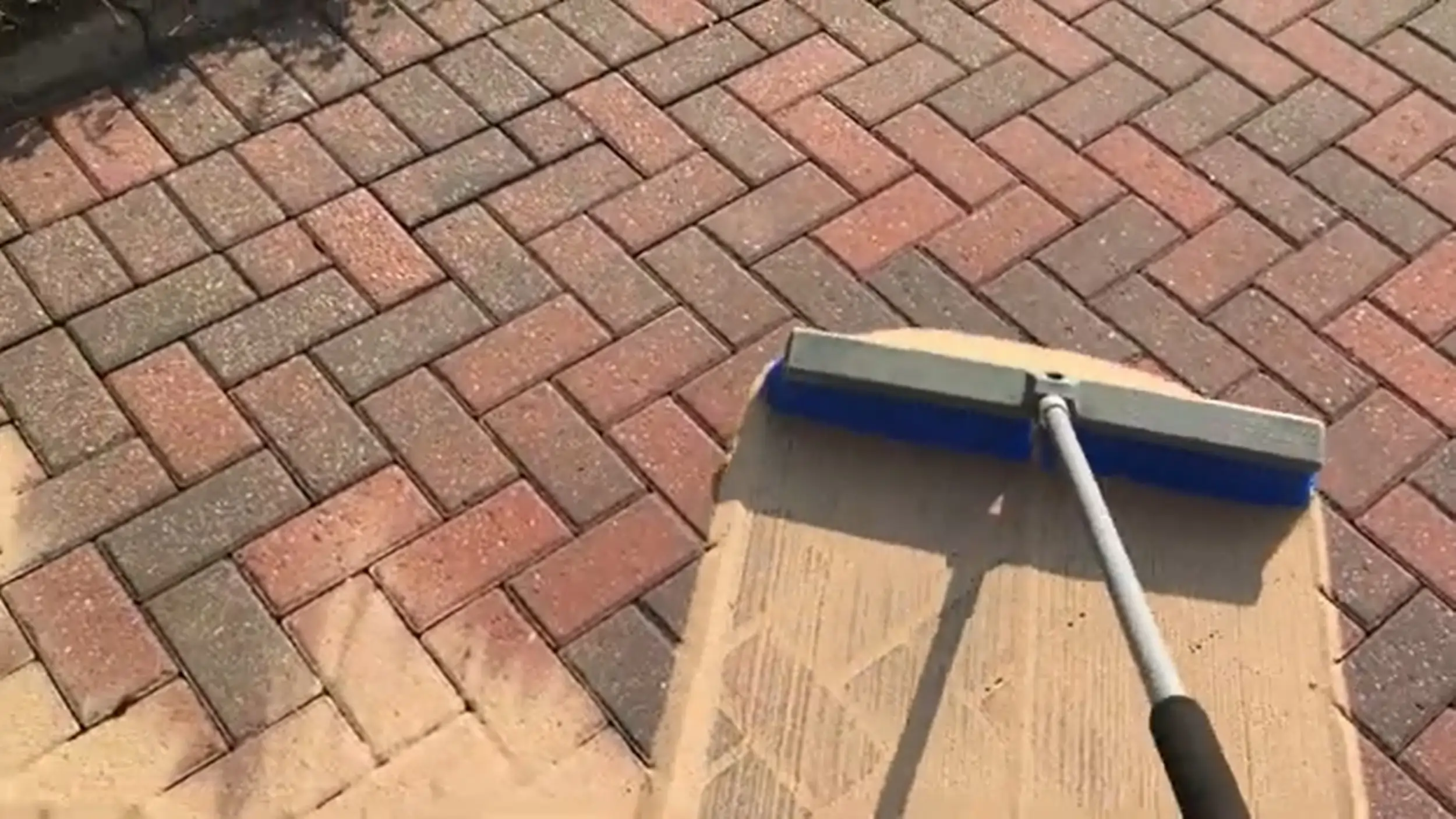Fresh kiln dried sand brushed into block paving joints